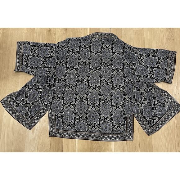 Max Studio Womens Paisley Open Front Kimono Jacket Cardigan Swim Cover Small - Picture 2 of 7